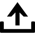 A black arrow pointing upwards with a rectangular base indicating direction or movement upwards Royalty Free Stock Photo