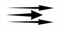 Black arrow showing air flow. Vector icon for design and applications isolated Royalty Free Stock Photo
