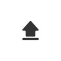 Black arrow up icon. Isolated on white. Upload icon. Upgrade sign. Royalty Free Stock Photo