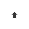 Black arrow up icon. Isolated on white. Upload icon. Upgrade sign. North pointing arrow Royalty Free Stock Photo