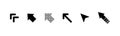 Black arrows collection. Set of black arrow cursor icons in a row isolated on white background. Arrows vector icons Royalty Free Stock Photo