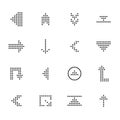 Black arrows icons set, pointers for navigation. Vector symbol for web design Royalty Free Stock Photo