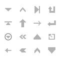 Black arrows icons set, pointers for navigation. Vector symbol for web design Royalty Free Stock Photo