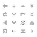 Black arrows icons set, pointers for navigation. Vector symbol for web design Royalty Free Stock Photo