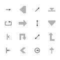 Black arrows icons set, pointers for navigation. Vector symbol for web design Royalty Free Stock Photo