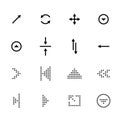 Black arrows icons set, pointers for navigation. Vector symbol for web design Royalty Free Stock Photo