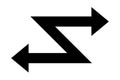 Black arrows with intersection icon. Shuffle icon. Random symbol. Vector isolated on white background.