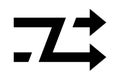 Black arrows with intersection icon. Shuffle icon. Random symbol. Vector isolated on white background.