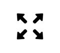 Black arrows point in four directions Royalty Free Stock Photo
