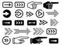 Black Arrows and Pointers in Different Styles