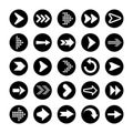 Black Arrows Set on White Background. Arrow, Cursor Icon. Vector Pointers Collection. Back, Next Web Page Sign. Royalty Free Stock Photo