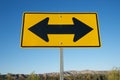 Black arrows on Yellow Road Sign Royalty Free Stock Photo