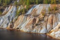 Black artificial lake and hills - mining and production of copper in Bor, Serbia Royalty Free Stock Photo