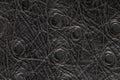 Black artificial or synthetic leather background with neat texture and copy space Royalty Free Stock Photo