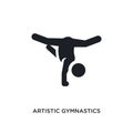 black artistic gymnastics isolated vector icon. simple element illustration from sport concept vector icons. artistic gymnastics