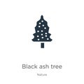 Black ash tree icon vector. Trendy flat black ash tree icon from nature collection isolated on white background. Vector Royalty Free Stock Photo