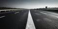 Black Asphalt Road And White Dividing Lines Highway, AI Royalty Free Stock Photo