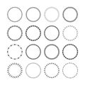 Black assorted circle emblems icons set design element on white