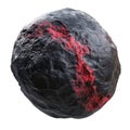 Black asteroid with red particles floating in outer space Royalty Free Stock Photo