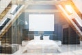 Black attic bedroom interior toned Royalty Free Stock Photo