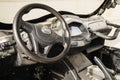 Black ATV Quad bike , steering wheel,close up Royalty Free Stock Photo