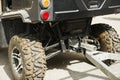 Black ATV Quad bike in the yard. close up Royalty Free Stock Photo