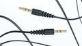 black Audio cable isolated on white background Royalty Free Stock Photo