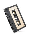 Black audio cassette tape isolated on white background Royalty Free Stock Photo