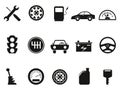 Black auto icons set