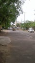 Black auto rickshaw on road on driveway