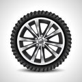 Black auto tire isolated - vector