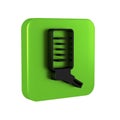 Black Automatic drinker for small pets icon isolated on transparent background. Green square button.