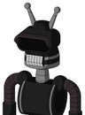 Black Automaton With Cone Head And Teeth Mouth And Black Visor Eye And Double Antenna Royalty Free Stock Photo