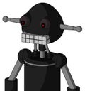 Black Automaton With Rounded Head And Keyboard Mouth And Red Eyed Royalty Free Stock Photo