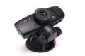 A black automobile car front or rear video dash cam