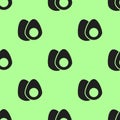 black avocado on white background vector icon seamless.
