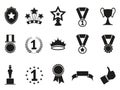 Black award icons set