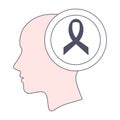 Black awareness ribbon icon