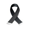 Black awareness ribbon on white background. Mourning symbol Royalty Free Stock Photo