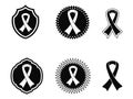 Black awareness ribbons and Badges