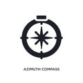 black azimuth compass isolated vector icon. simple element illustration from nautical concept vector icons. azimuth compass