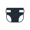 Black Baby absorbent diaper icon isolated on white background. Vector Royalty Free Stock Photo
