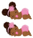 Black Baby Girl in Pink Ruffled Diaper with Pacifier Royalty Free Stock Photo