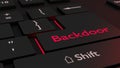 Black backdoor keyboard cybersecurity concept Royalty Free Stock Photo