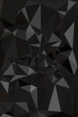 Black background. Abstract monochrome business triangle texture. Low poly geometric, dark, masculine illustration Royalty Free Stock Photo