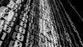Black background with binary code exploring cyber security, artificial intelligence, and machine learning in binary cyber space
