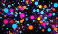 A black background with a bunch of colorful dots on it. Royalty Free Stock Photo
