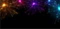 Black background with colorful sparkle firework.