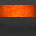 Black background with colorful stripe or ribbon in orange and red grunge or vintage texture halloween or autumn