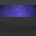Black background with colorful stripe or ribbon in purple and blue sponged grunge or distressed vintage texture Royalty Free Stock Photo